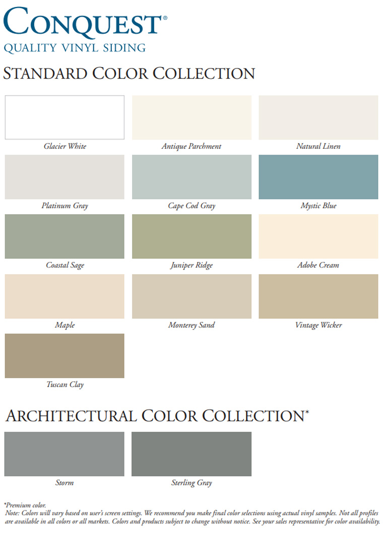 Alside Siding Conquest Color Selection