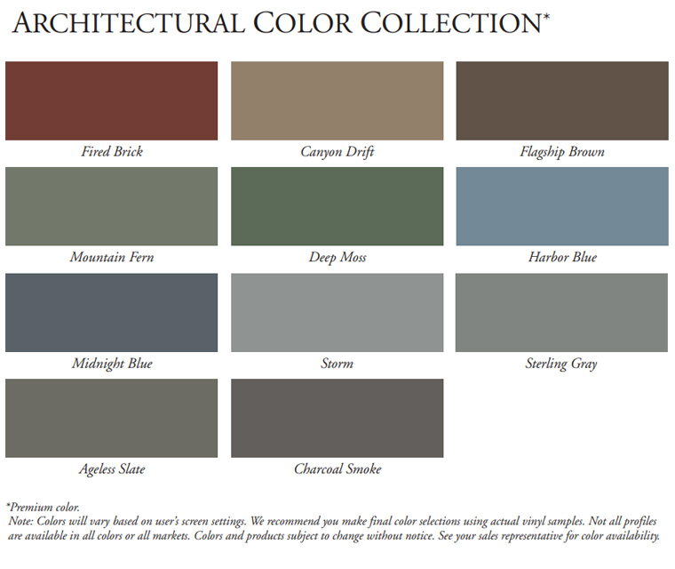 Alside Siding Odyssey Plus Architectural Color Selection
