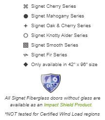 ProVia Fiberglass Entry Door SIGNET Styles Key