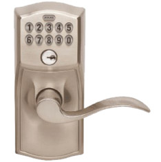 Schlage Electronic Keypad Accent Lever Electronic Lockset Elect Satin Nickel