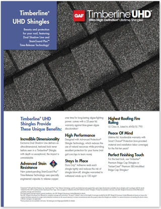 GAF Timberline Brochure UHD Shingles